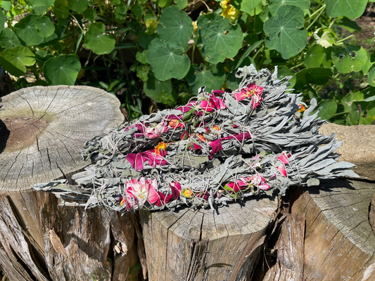 White Sage & Rose Smudge Stick