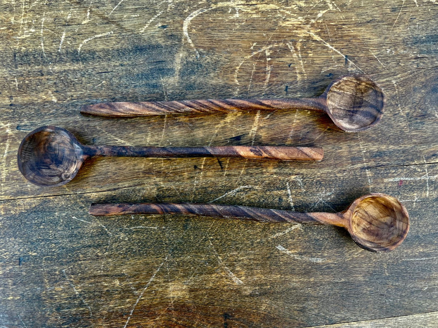 HAND CARVED WALNUT SPOONS