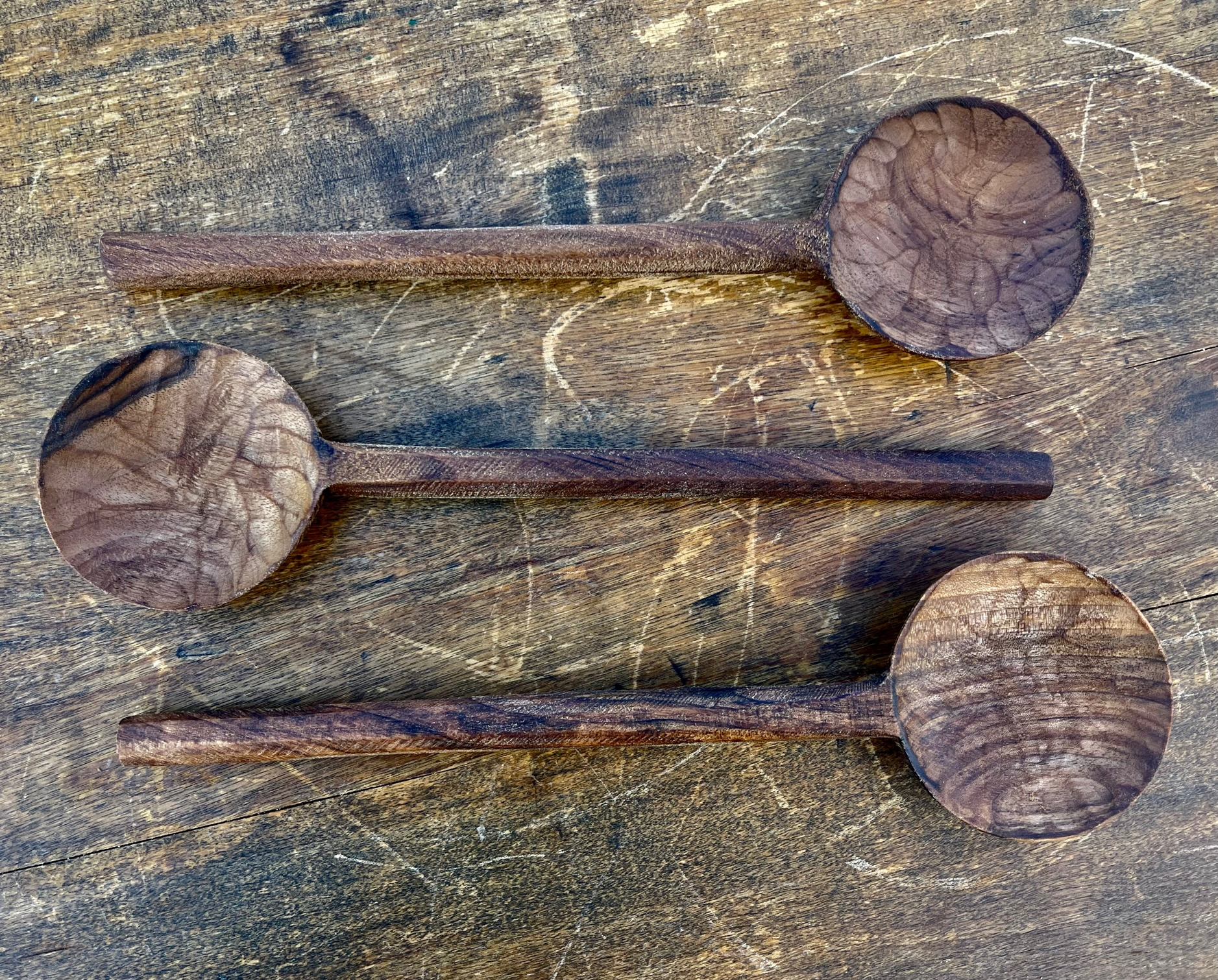 HAND CARVED WALNUT SPOONS